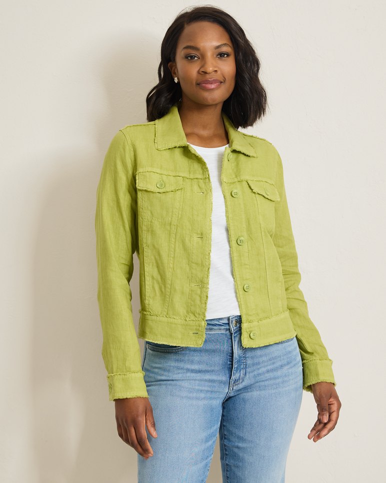 Two Palms Linen Raw Edge Jacket