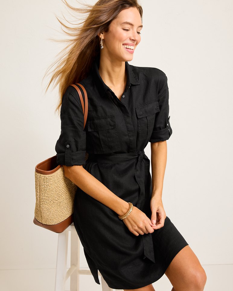 Two Palms Linen Safari Dress